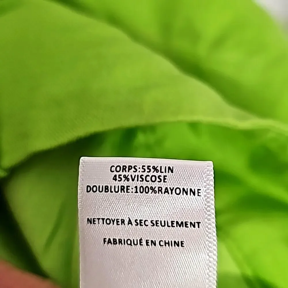 ASTR The Label Amiah Womens Linen/Viscose Fully Lined Lime Green Shorts Size L